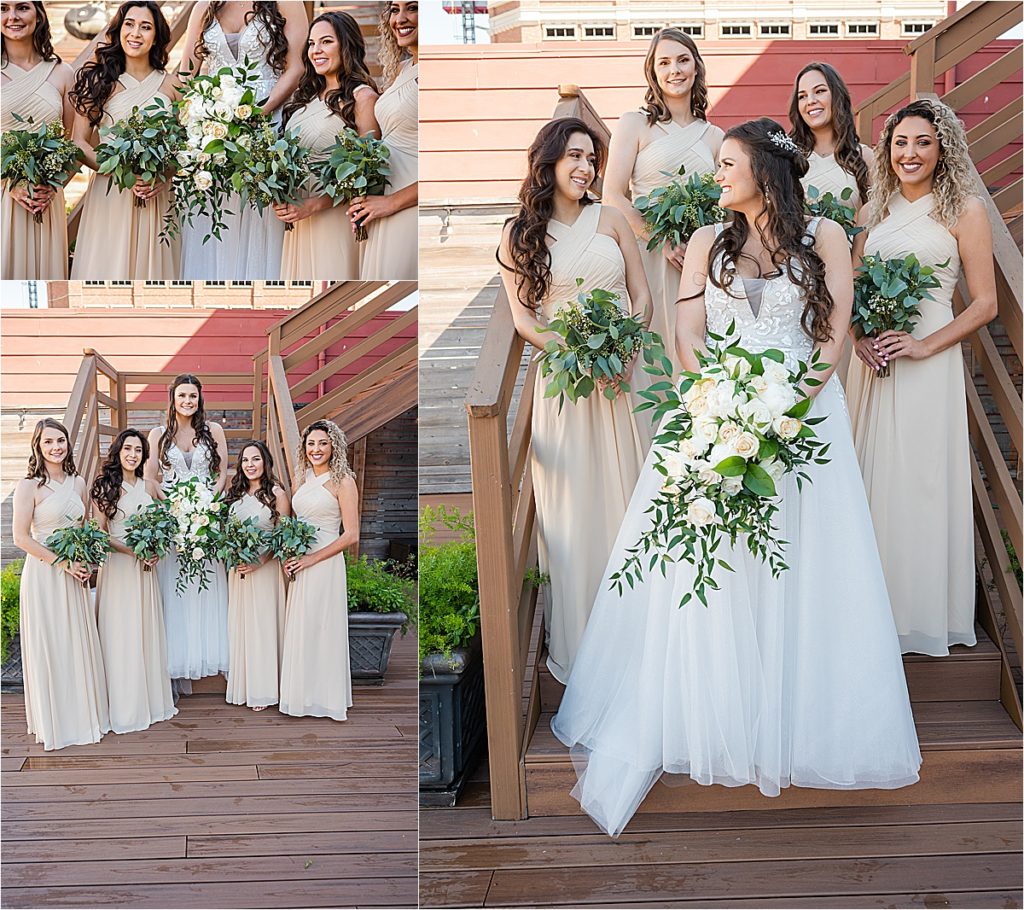 Bride and bridesmaids at 2616 Commerce Event Center