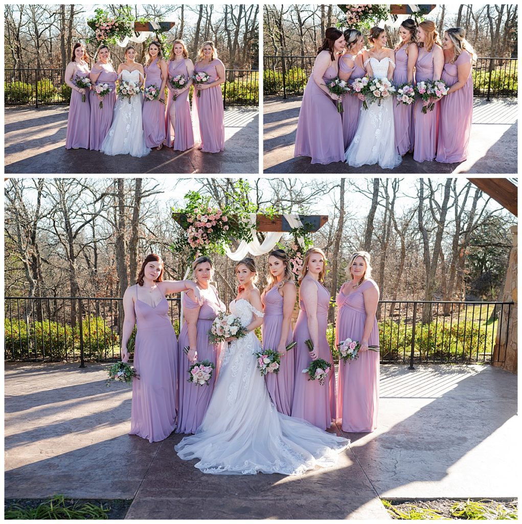 Bride and bridesmaids at Aubrey Springs Lodge