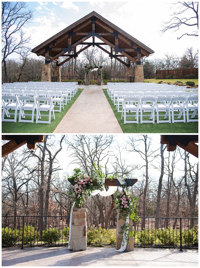 Outdoor ceremony space at The Lodge Denton 