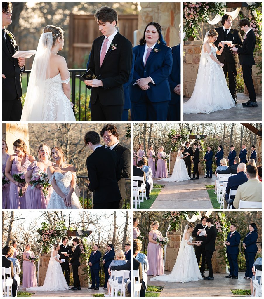 Outdoor ceremony at THe Lodge Denton 