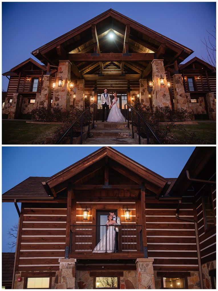 The Lodge Denton with bride and groom 