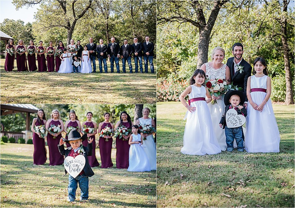 Full wedding party photos with kids
