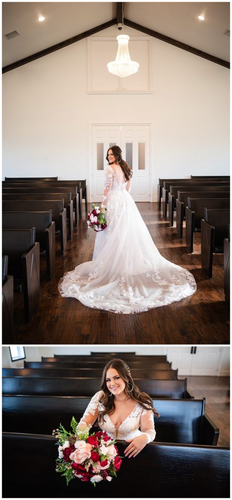 Bridal photos in Chapel at One Preston