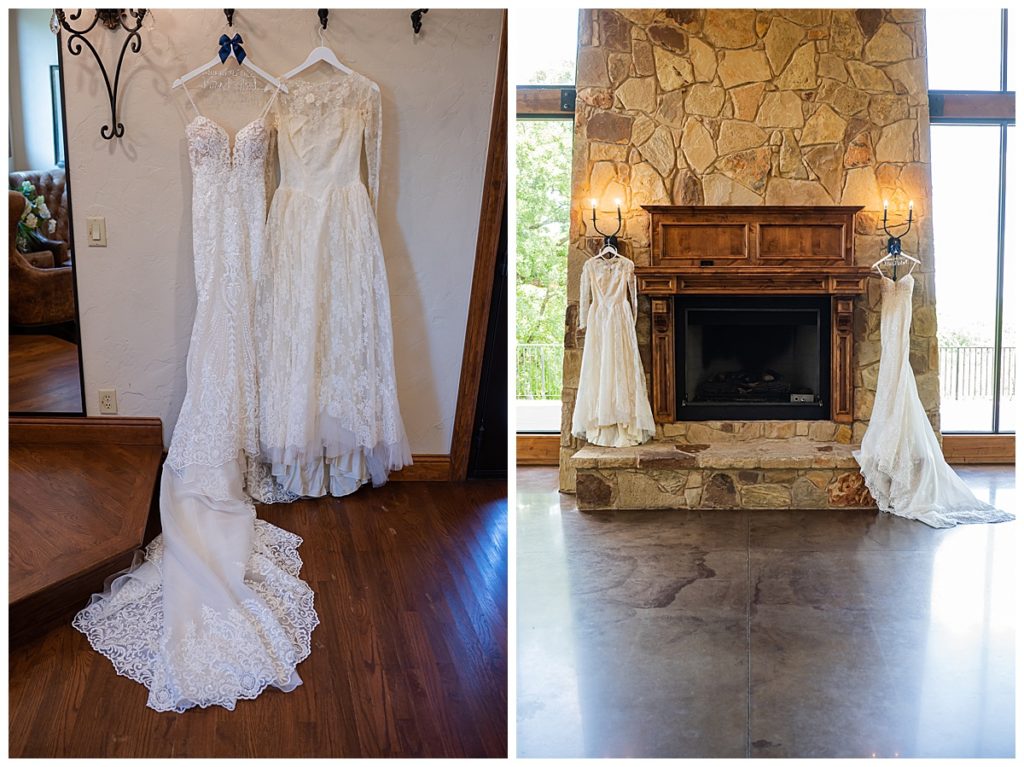 Bride's dress and her grandma's wedding dress