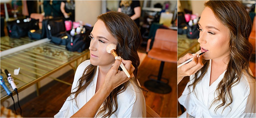 Jessica Stoughton doing bridal makeup at The Brik