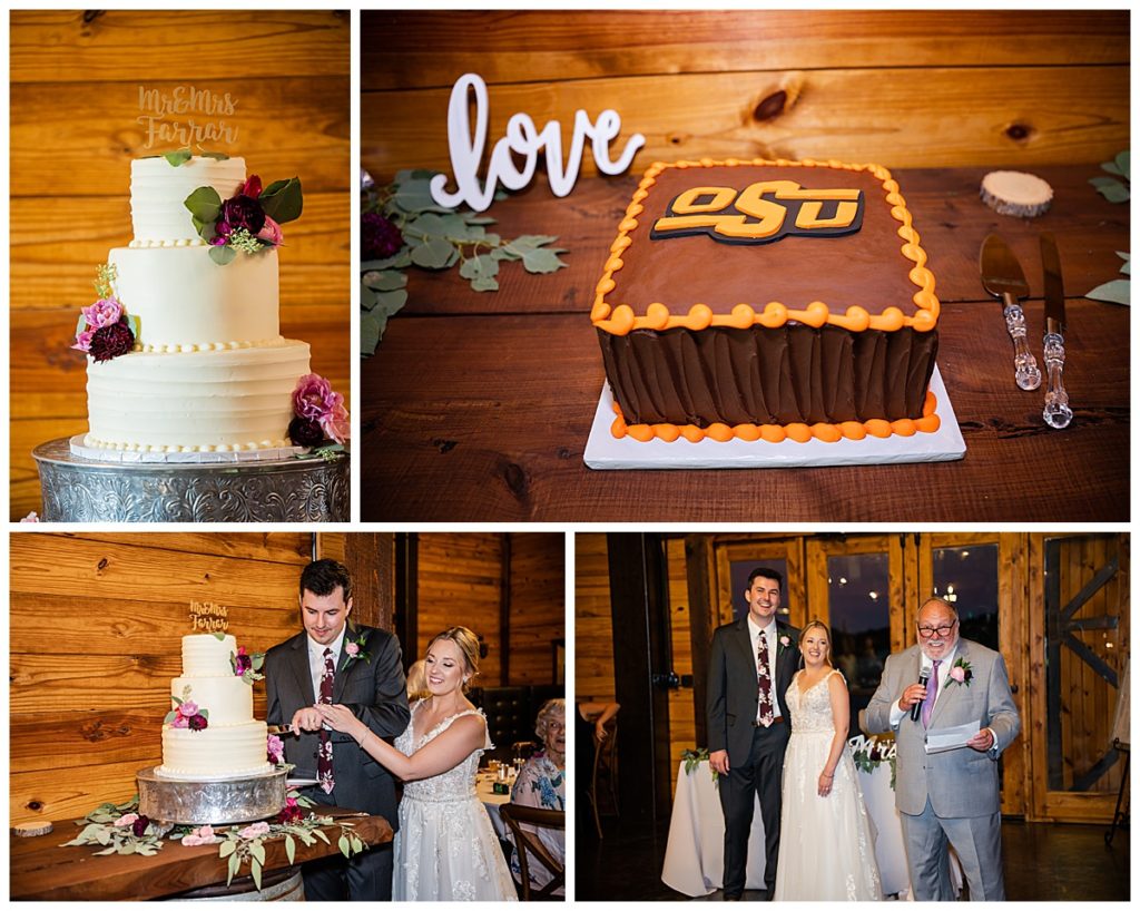 wedding cake and toasts 