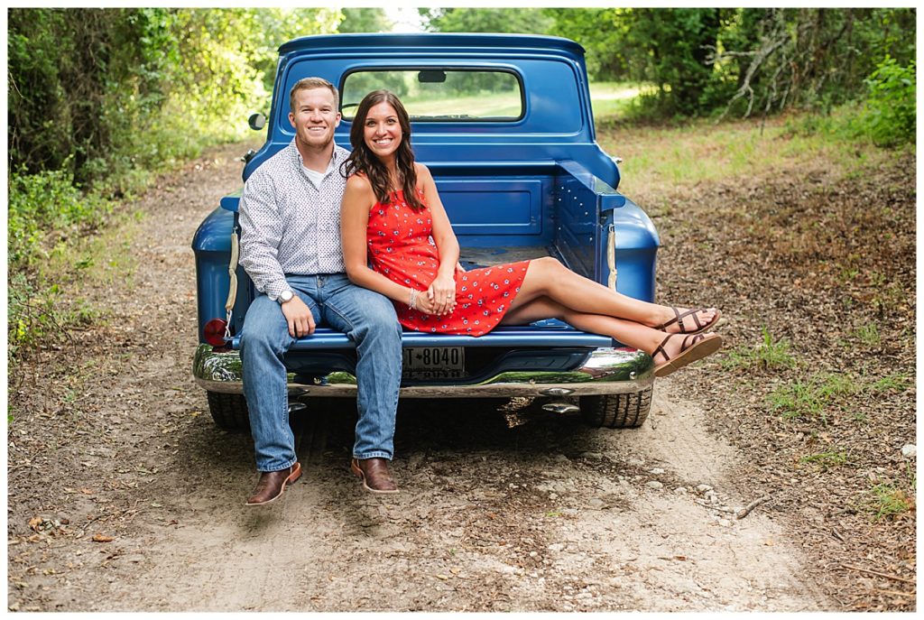 engagement photo with old chevy truck