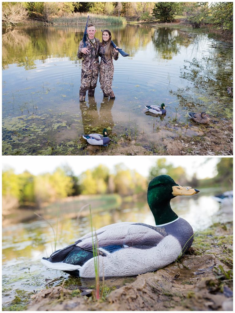 Duck hunt engagement photos