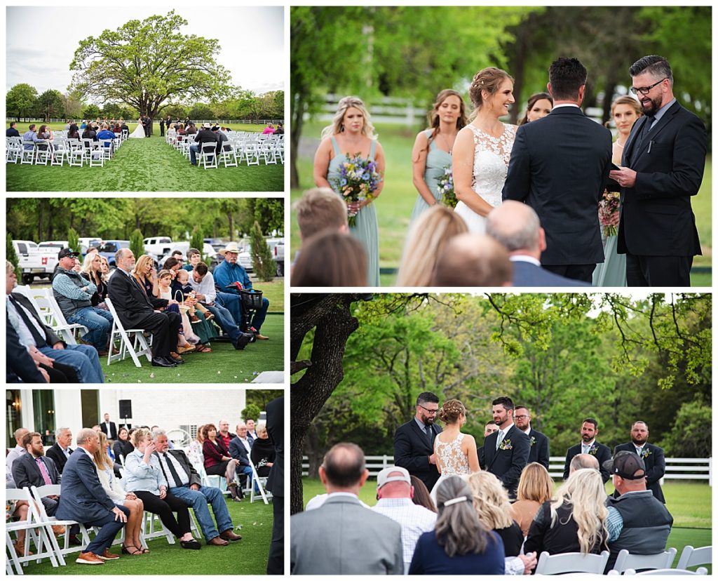 wedding ceremony at The French Farmhouse outdoor ceremony