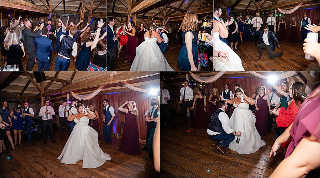full dance floor at a wedding