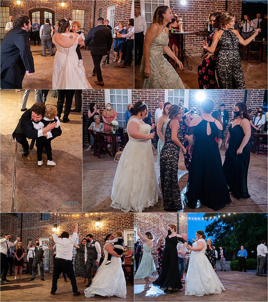 Wedding guests dancing at La Cour