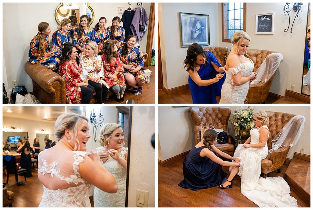 Bride getting ready at The Lodge Denton