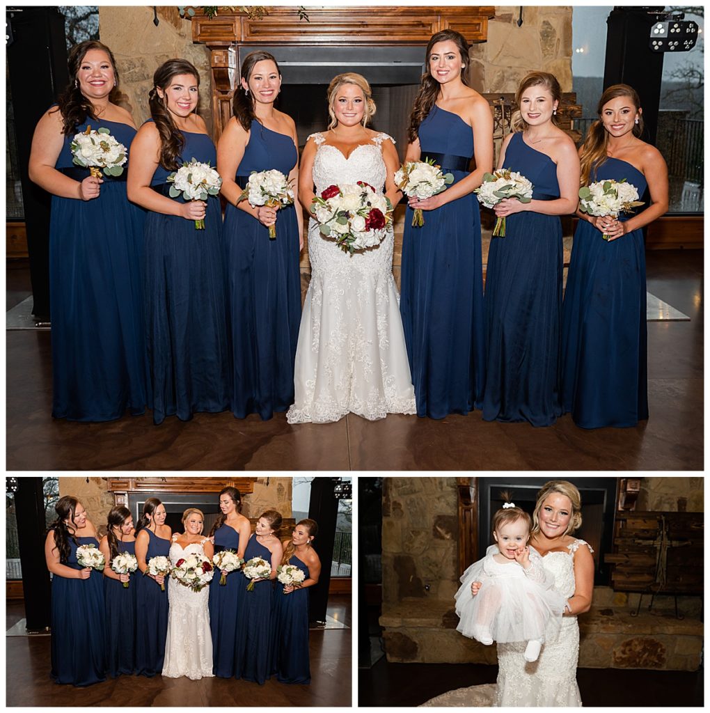 Bride and bridesmaids and the lodge Aubrey 