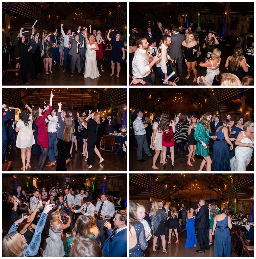 Reception dancing at The Lodge NYE Wedding photos