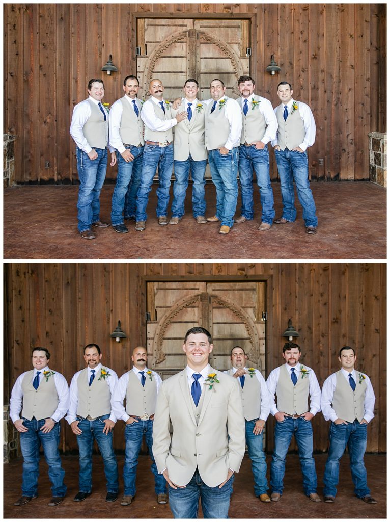 Groom and groomsmen at Lucky Spur
