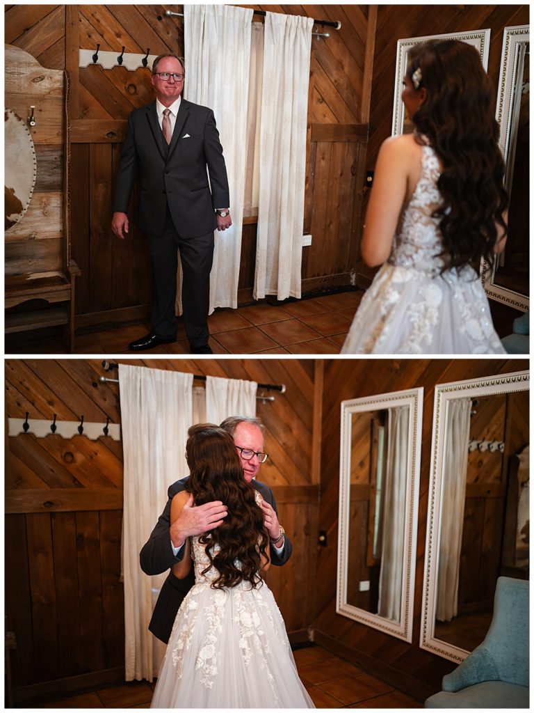 Bride's first look with dad