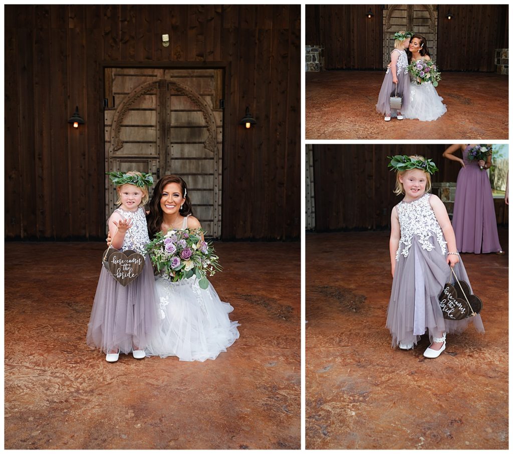 bride and the flower girl