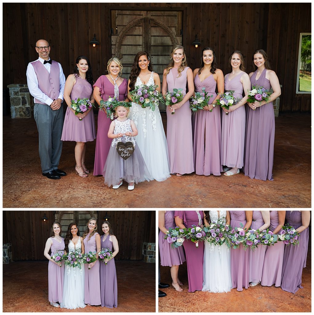 Bride and bridesmaids with flowers by La Flor Dallas