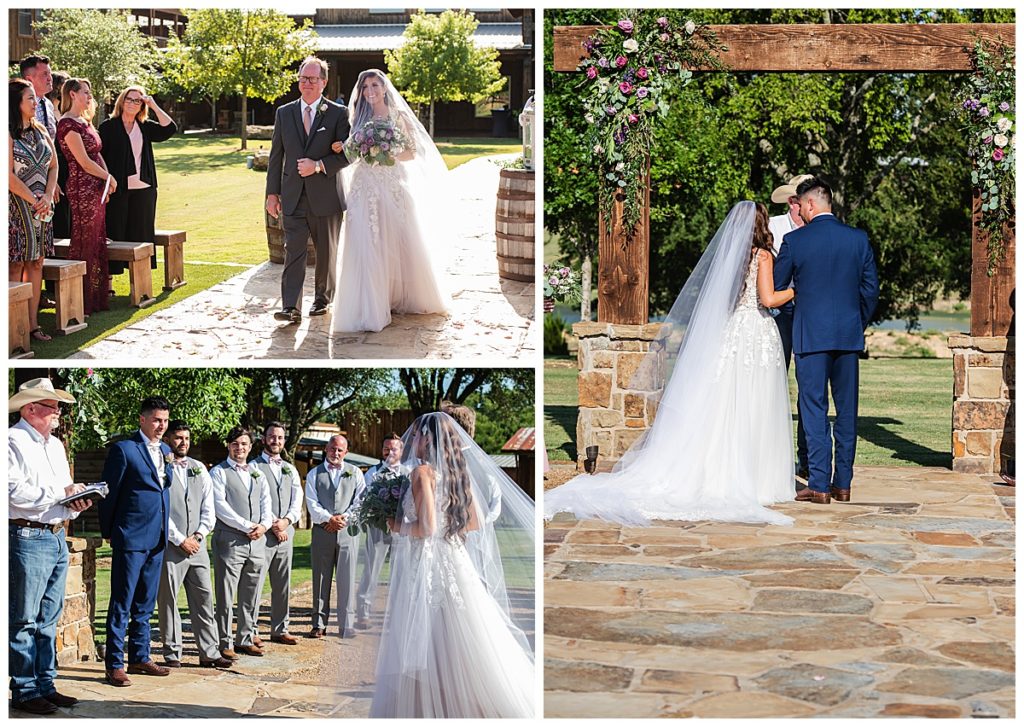 Ceremony photos at Lucky Spur Ranch in Justin Texas