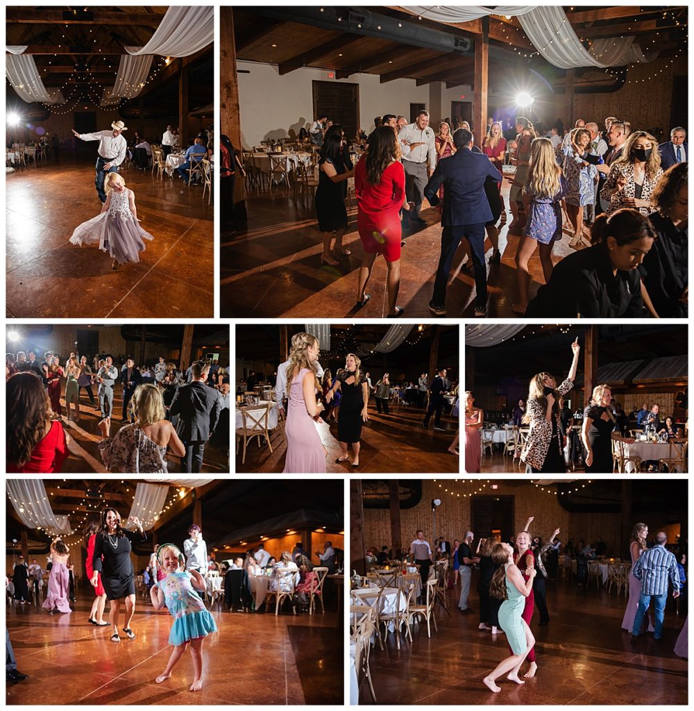 Reception dancing photos at Lucky Spur Ranch wedding