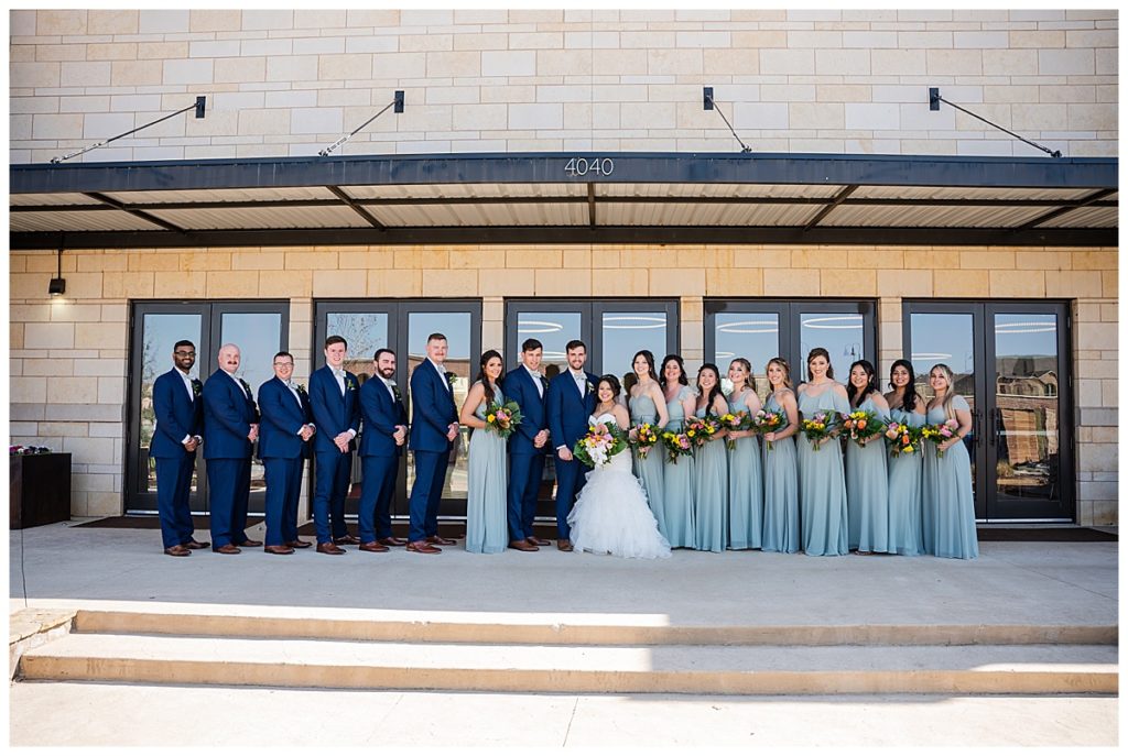 Full Wedding party photo in flower mound, Texas