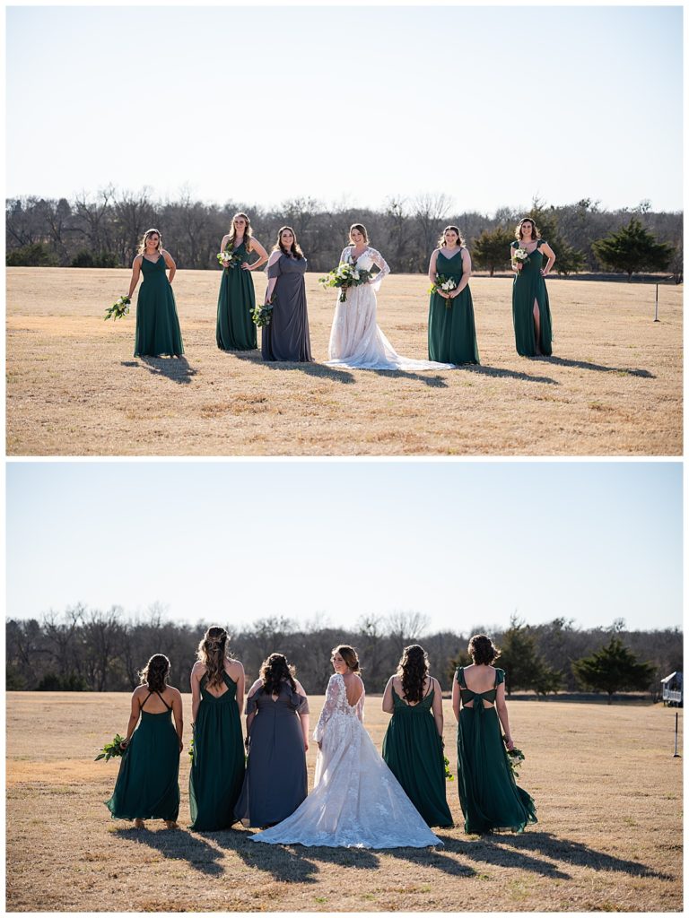 Bride and Bridesmaids at Roadrunner Ranch in Ferris, Texas