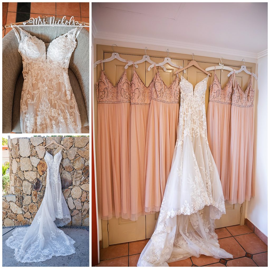 Bride and bridesmaid dresses at Sandos Finisterra Los Cabos 