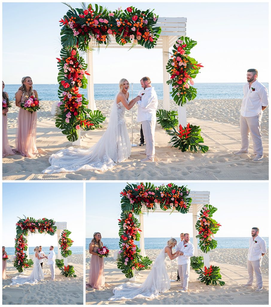 Sandos Finisterra wedding ceremony on the beach 