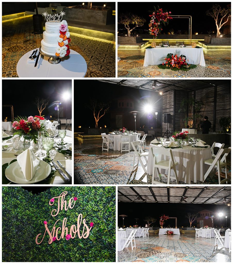 Wedding reception at Sandos Finisterra wedding space 