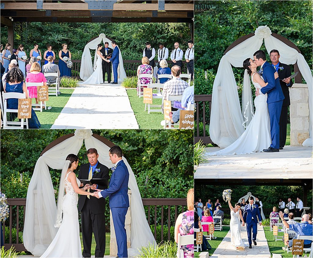 Outdoor wedding ceremony photos at The Ranch Denton