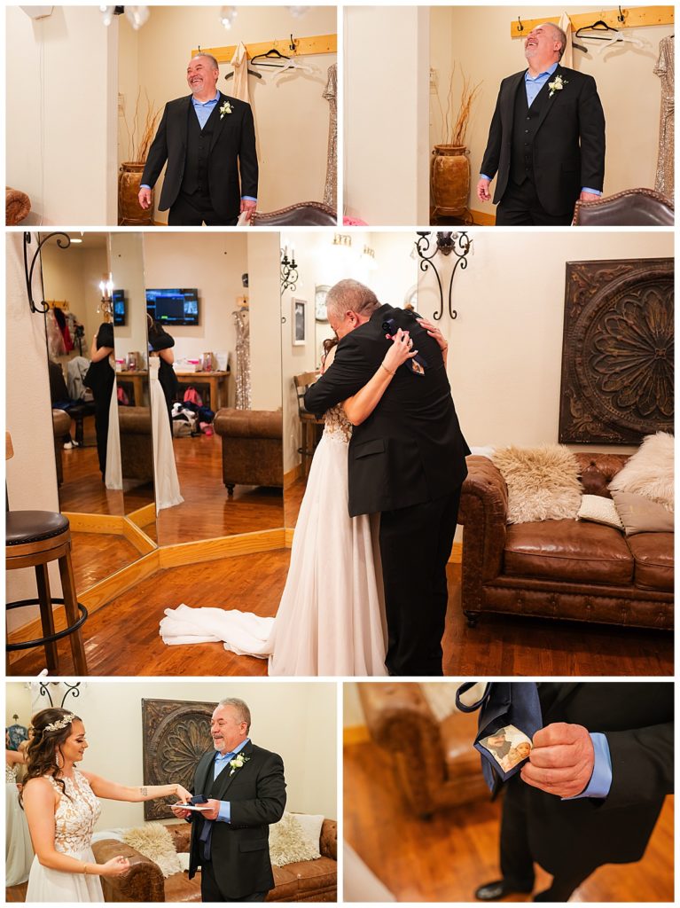 bride and dad's first look 