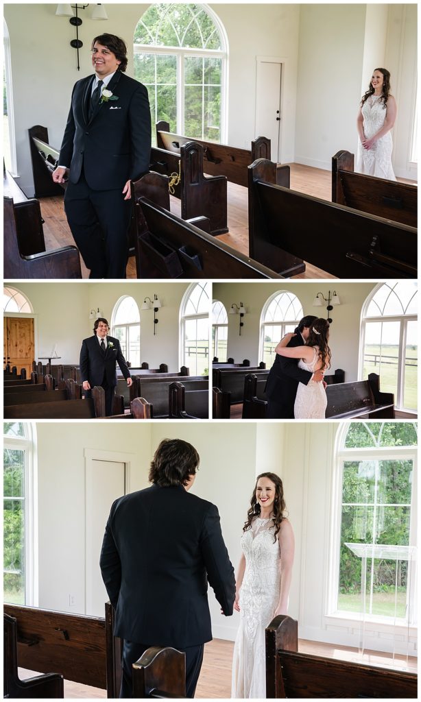 Bride and groom first look 