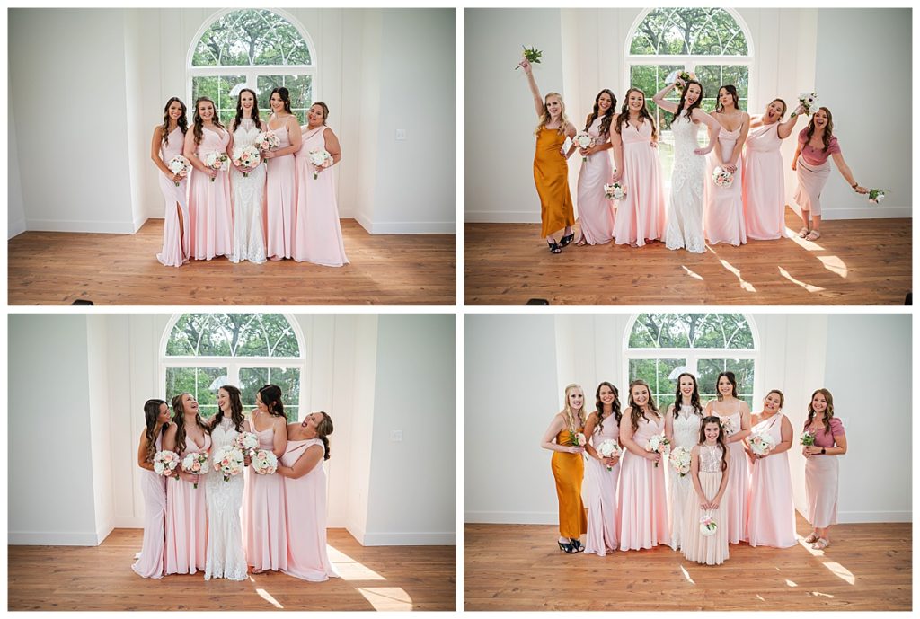 bride with bridesmaids 