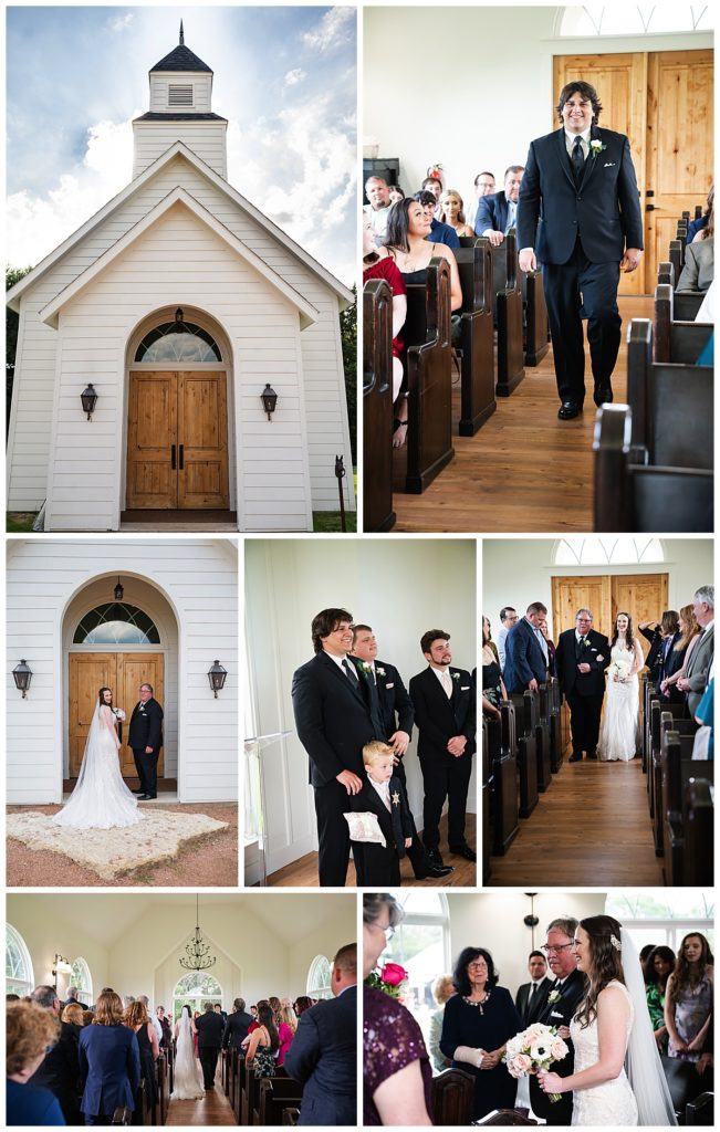 wedding ceremony photos at Thistle Hill Estate chapel 