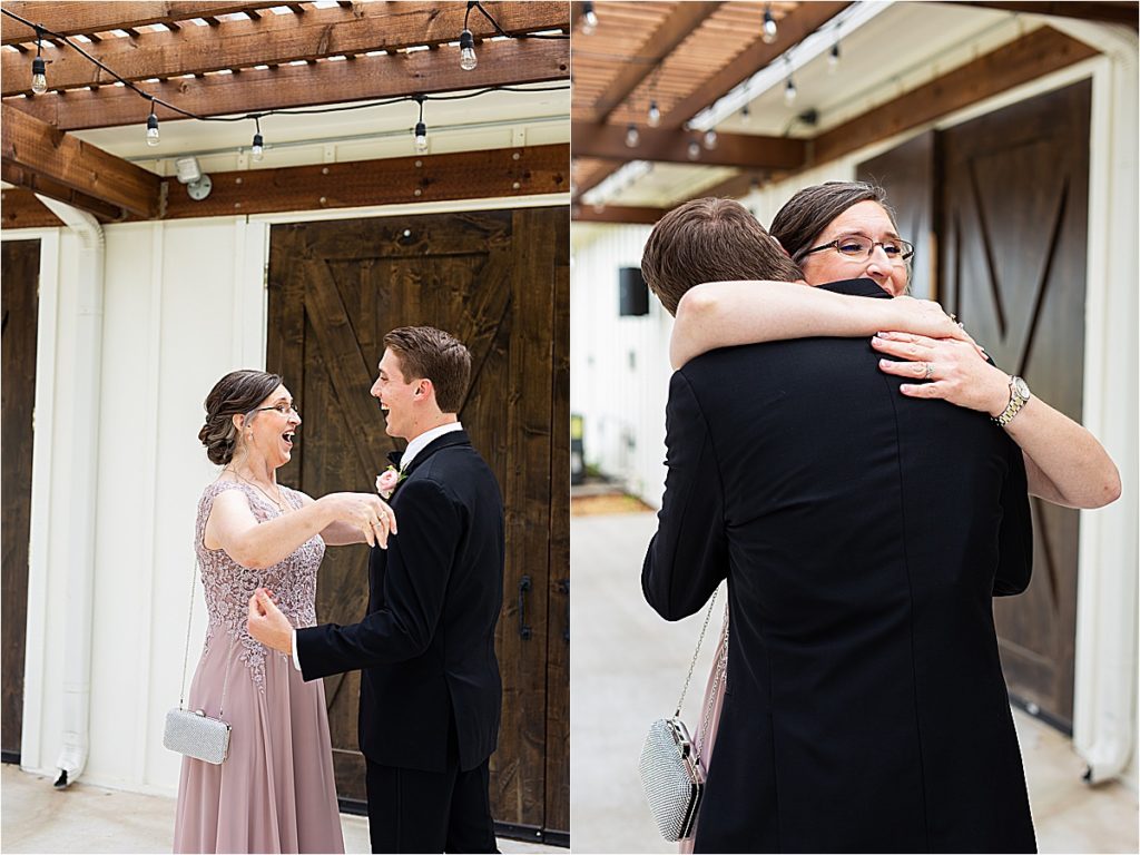 groom and mom first look